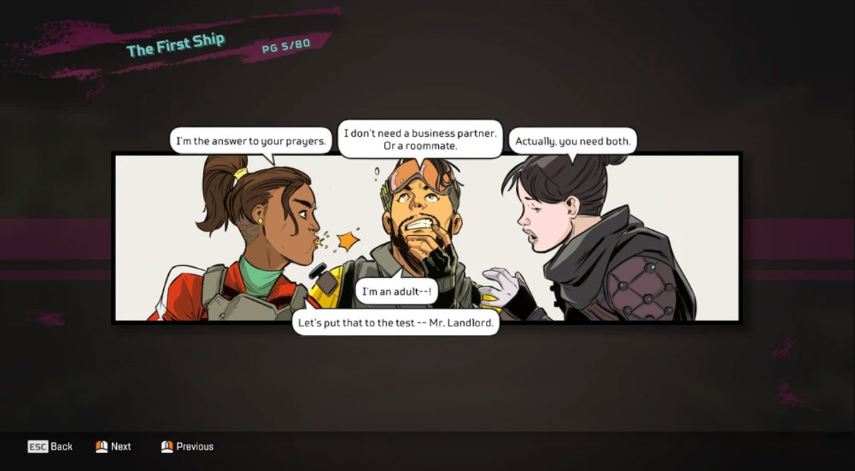 Season 6's Treasure Pack Comic Reward in Apex Legends.